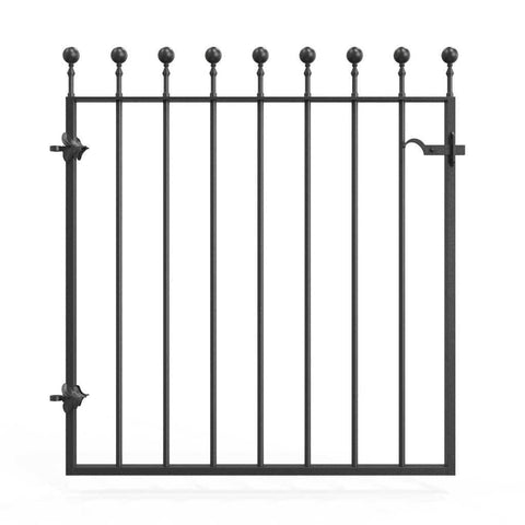Marlborough - Style 2A - Tall side gate with decorative panels and decorative lock
