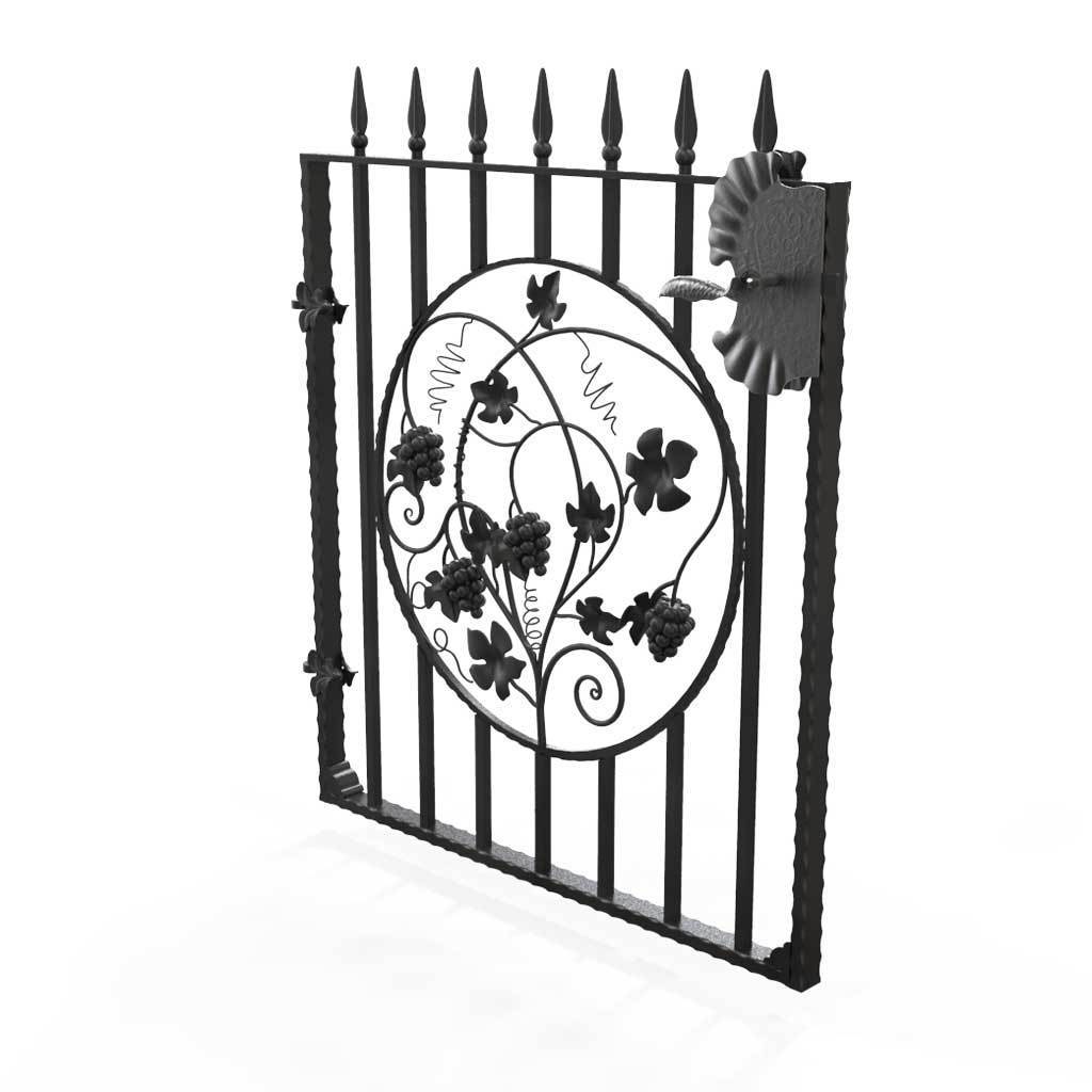 Garden Gate - St Albans - Style 7D -  Garden Side Gate With Decorative Panel And Lock