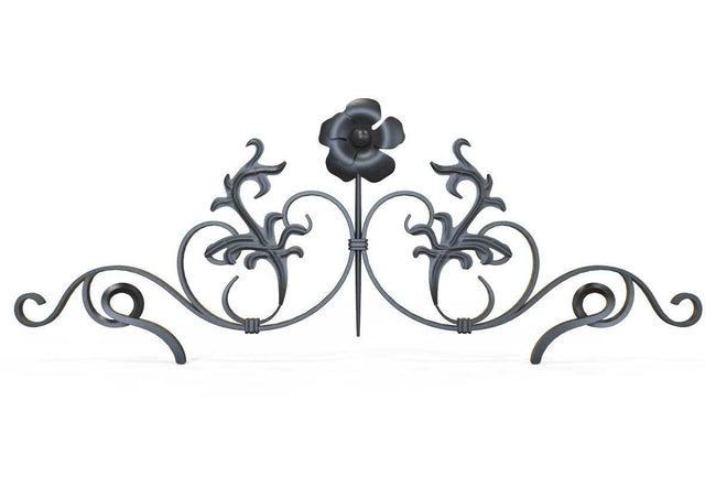 Gate Topper - Wrought Iron Gate Topper - Ornate Flower