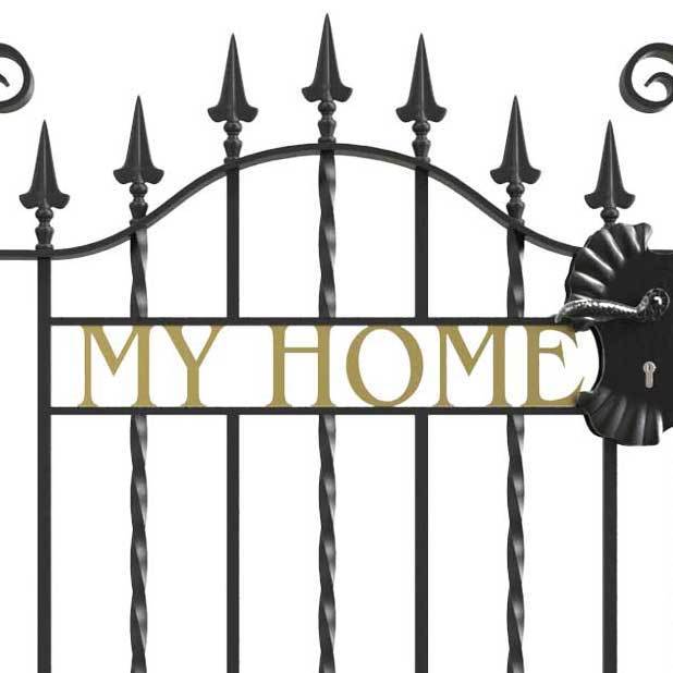 Gate Word Lettering Numbers & Letters - Cast Iron Letters - Framed
