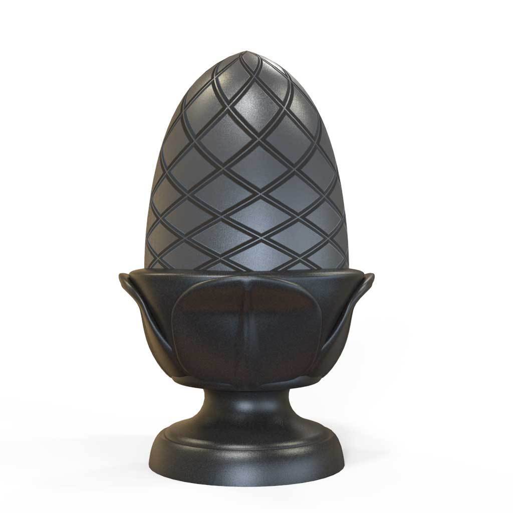 Post Tops - Post Top - Tall Acorn - Cast Iron - Round Base