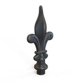 Rail Head - Rail Head - Round Fleur De Lis - Cast Iron - Round Base