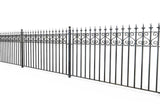 Railings - Canterbury - Style 16A - Wrought Iron Railing With Flame Rail Head
