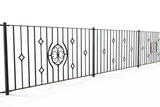 Railings - Newquay - Style 21D - Wrought Iron Railing With Double Astral Pattern And Martel Panel