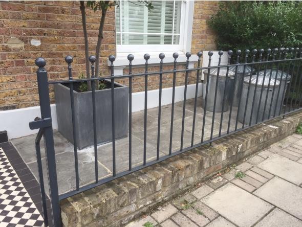 Head Wall Railing Railings - Putney Hopwell - Style 14A - Wrought Iron Ball Rail Head Railing