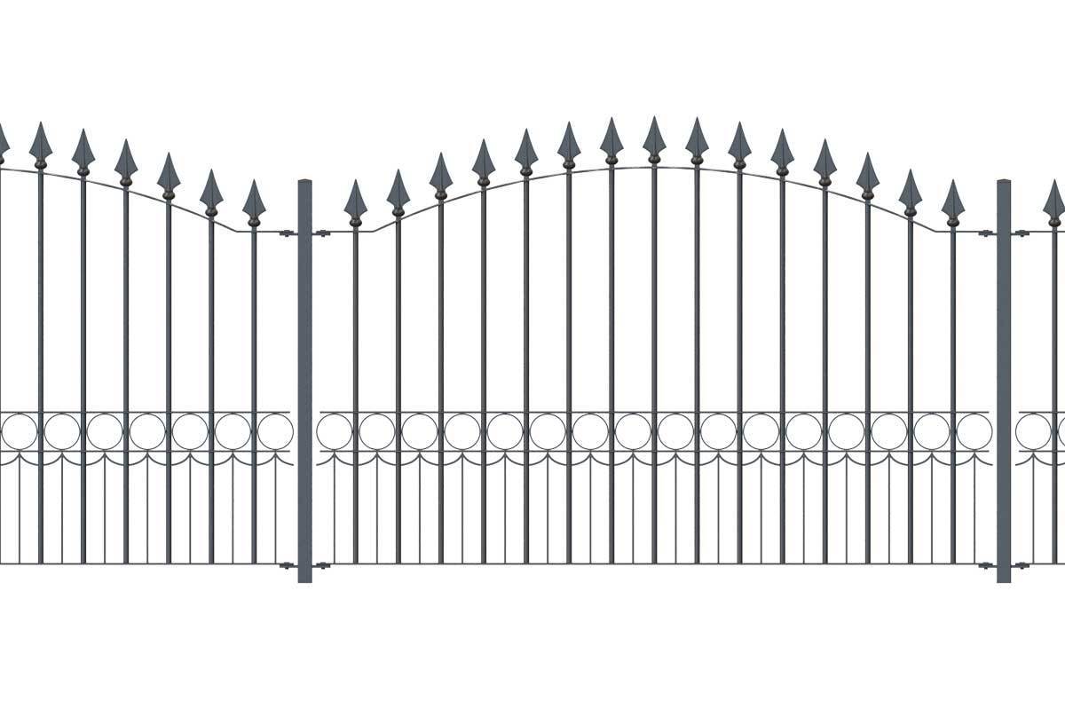 Railings - Somerset - Style 12A - Mendip - Wrought Iron Variable Height Railing