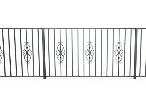 Newquay - Style 21A - Wrought Iron Double Astral Pattern Decorative Railing
