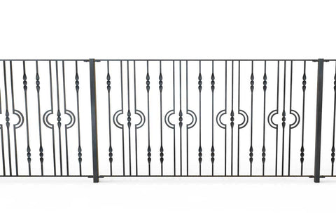 Marlborough - Style 6A - Wrought Iron Railing - Decorative Flower Panel