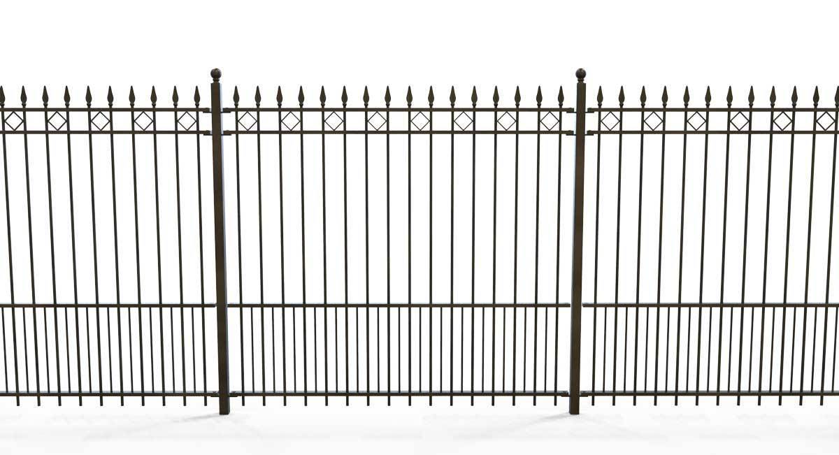 Tall Railings - London - Style 22 - Tall Wrought Iron Railing With Extended Bars