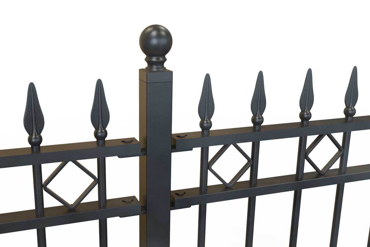 Tall Railings - London - Style 22 - Tall Wrought Iron Railing With Extended Bars