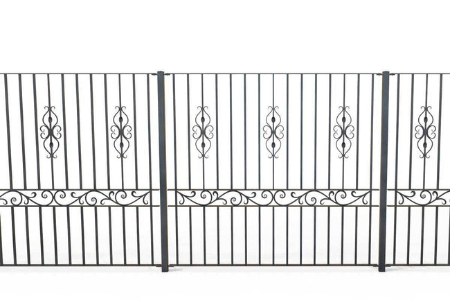 Tall Railings - St Albans - Style 17B - Tall Wrought Iron Railing With Decorative Panels