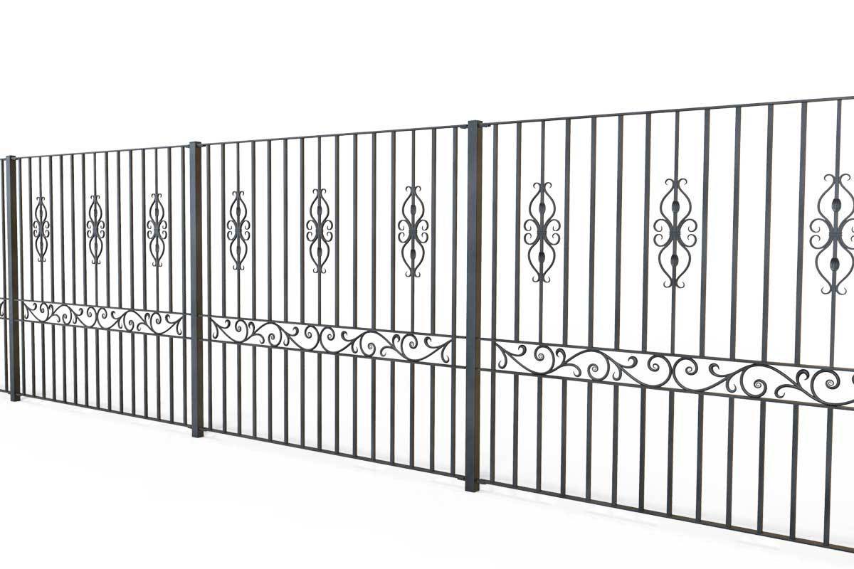 Tall Railings - St Albans - Style 17B - Tall Wrought Iron Railing With ...