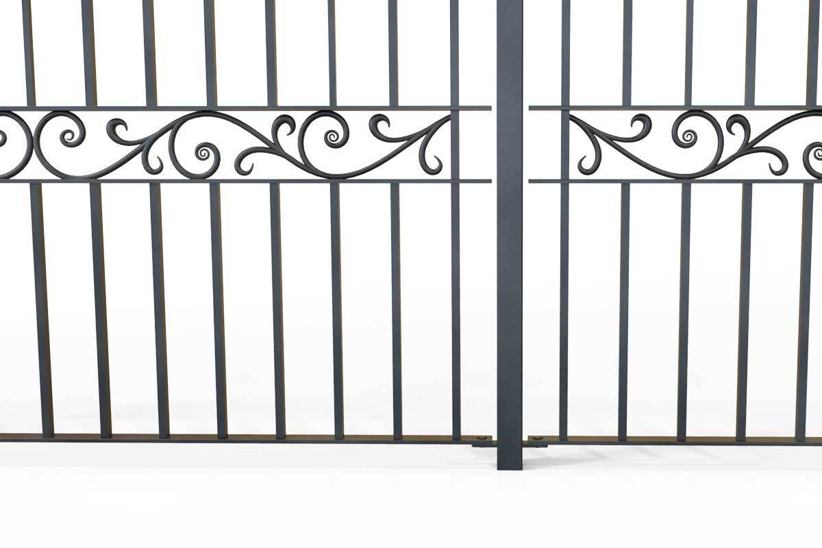 Tall Railings - St Albans - Style 17B - Tall Wrought Iron Railing With Decorative Panels