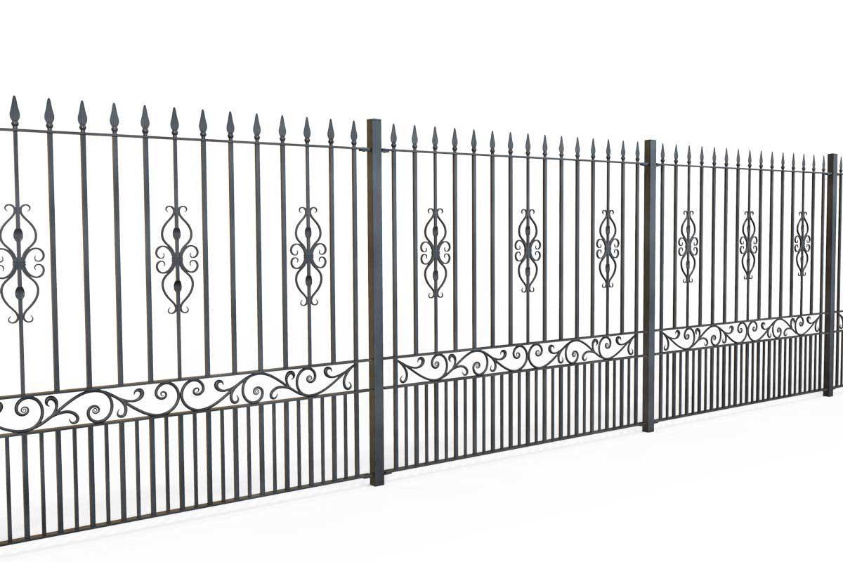 Tall Railings - St Albans - Style 17D - Tall Wrought Iron Railing With ...