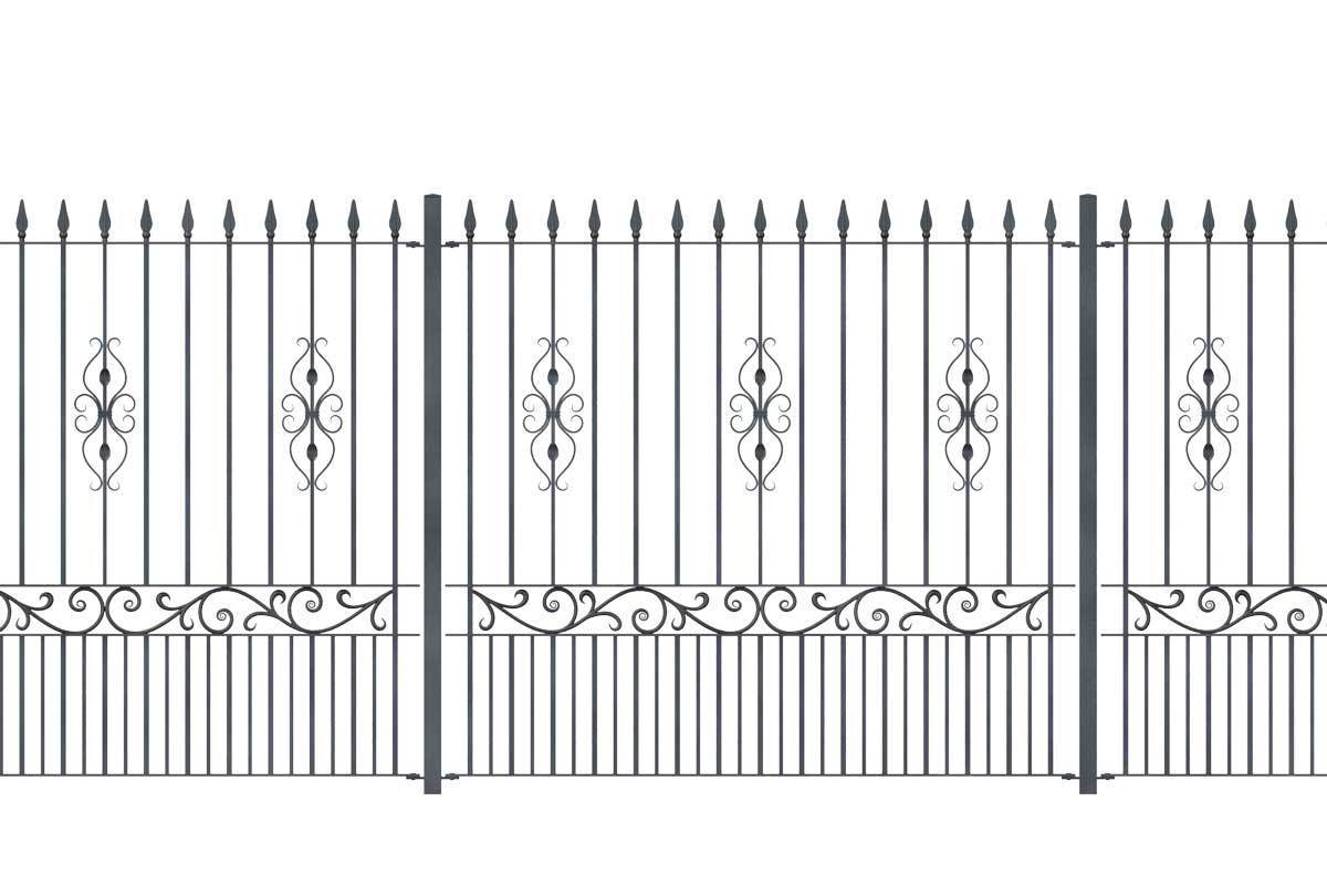 Tall Railings - St Albans - Style 17D - Tall Wrought Iron Railing With ...