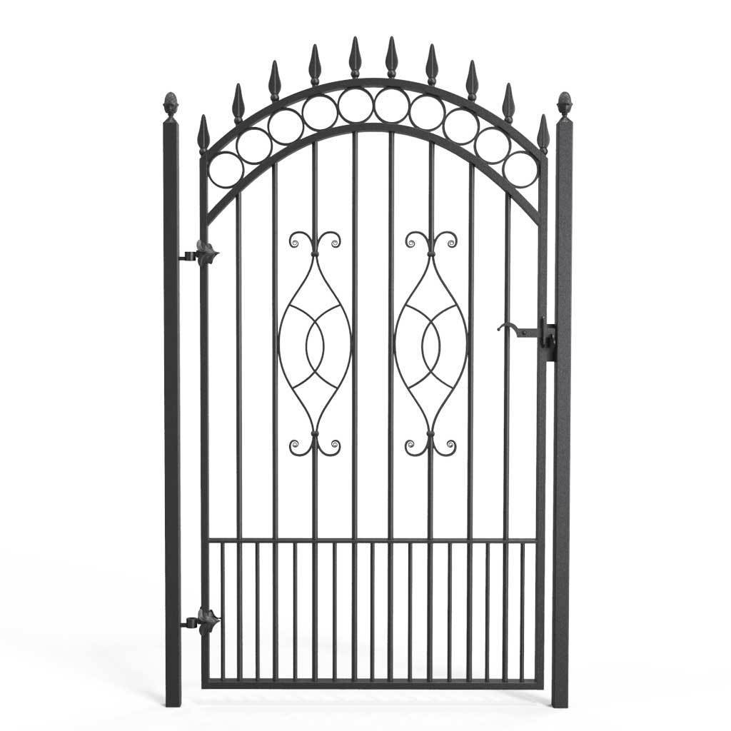 Tall Wrought Iron Side Gate - Clifton - Style 5A - Tall Wrought Iron Gate With Panels And Latch