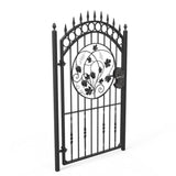 Tall Wrought Iron Side Gate - Clifton - Style 5C - Tall Wrought Iron Gate With Lock And Decorative Panel