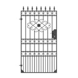 Tall Wrought Iron Side Gate - London - Style 3B - Tall Wrought Iron Gate With Rectangular Lock