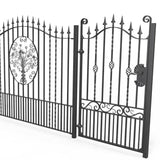 Tall Wrought Iron Side Gate - Marlborough - Style 2A - Tall Side Gate With Decorative Panels And Decorative Lock