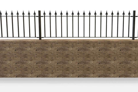 Powderham - Style 20B - Wall Railing - With wrought iron Powderham decorative panels