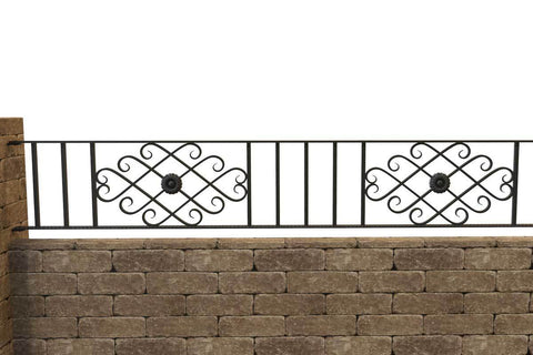 Marlborough - Style 6B - Wall Railing - With decorative flower panel