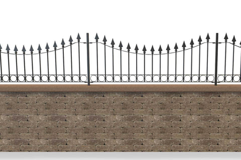 Marlborough - Style 6B - Wall Railing - With decorative flower panel